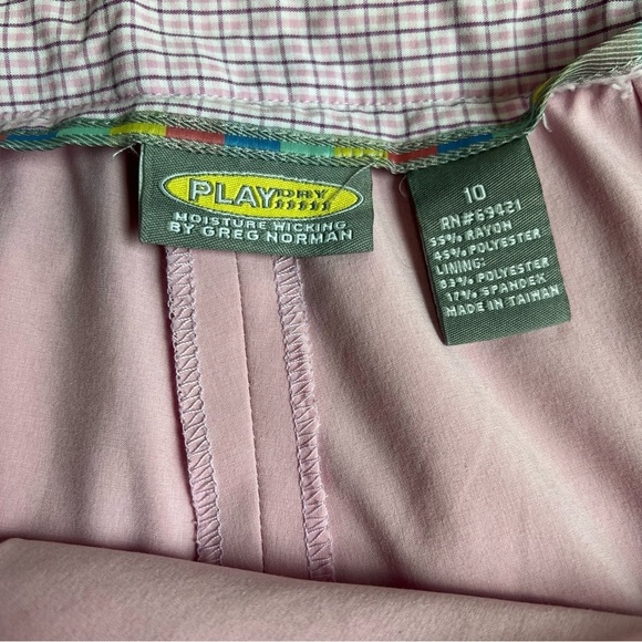 Greg Norman Skort Play Dry Moisture Wicking Pink Gingham Size 10 - Picture 6 of 13